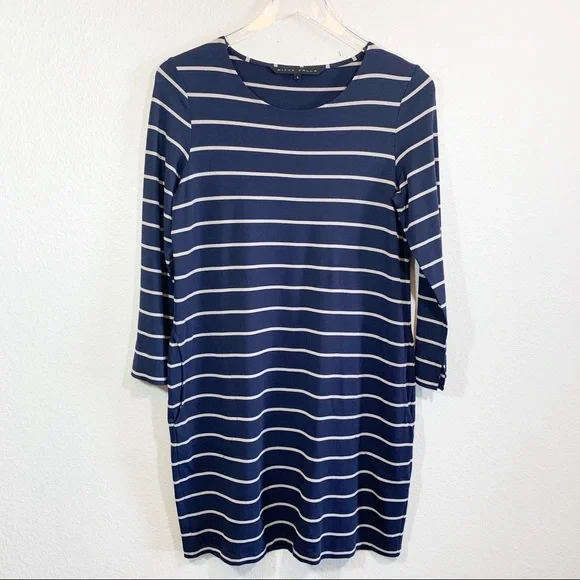 Ritva Falla navy striped tunic with pockets - Picture 1 of 5